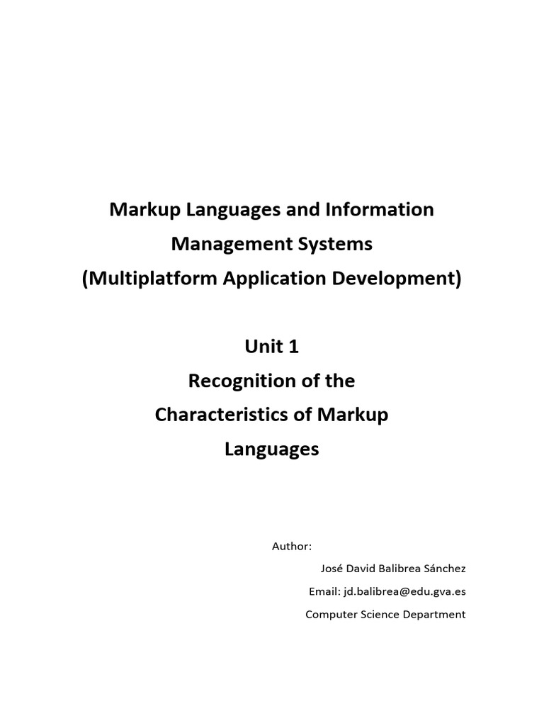 Markup Languages Overview and Exercises | PDF