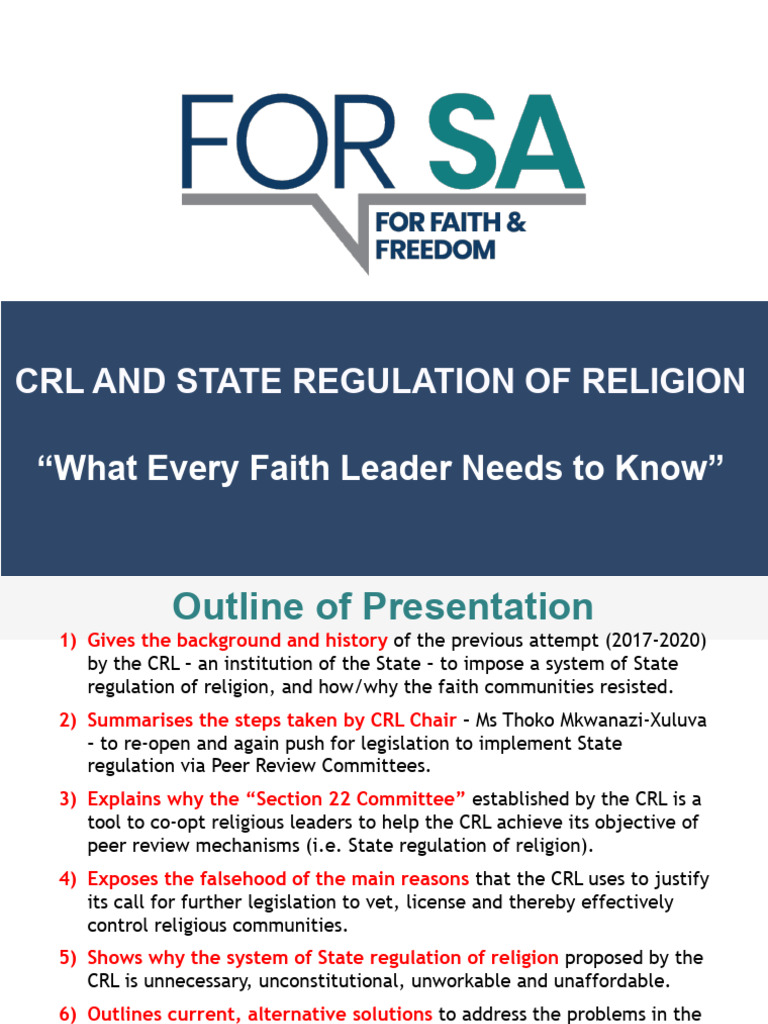 CRL and The Push For State Regulation of Religion - What Every Faith ...