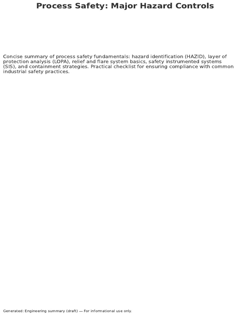 Engineering Subject 5 Process Safety | PDF