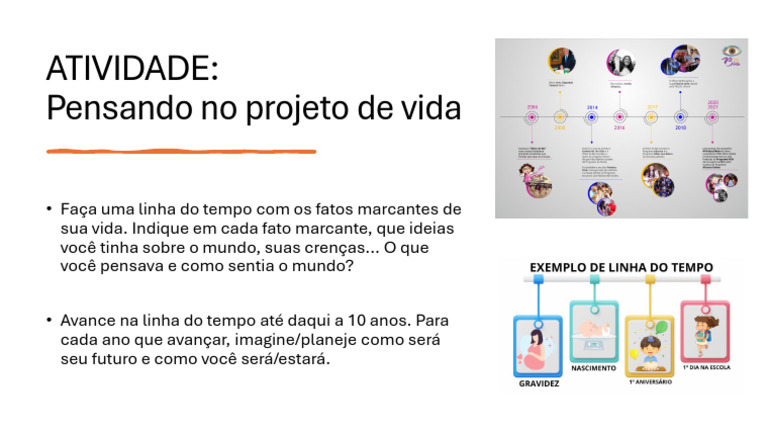 Linha do Tempo do Meu Projeto de Vida | PDF