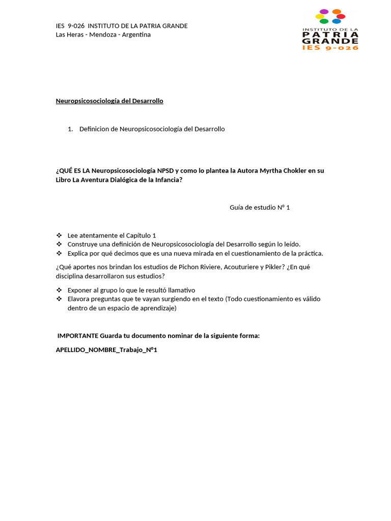 NPSD Guia N 1 | PDF