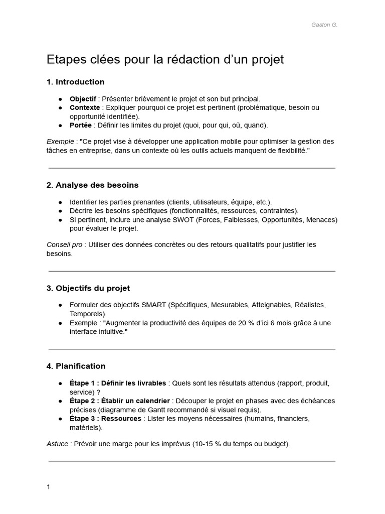 Rédaction efficace d'un projet : guide complet | PDF | Analyse SWOT ...