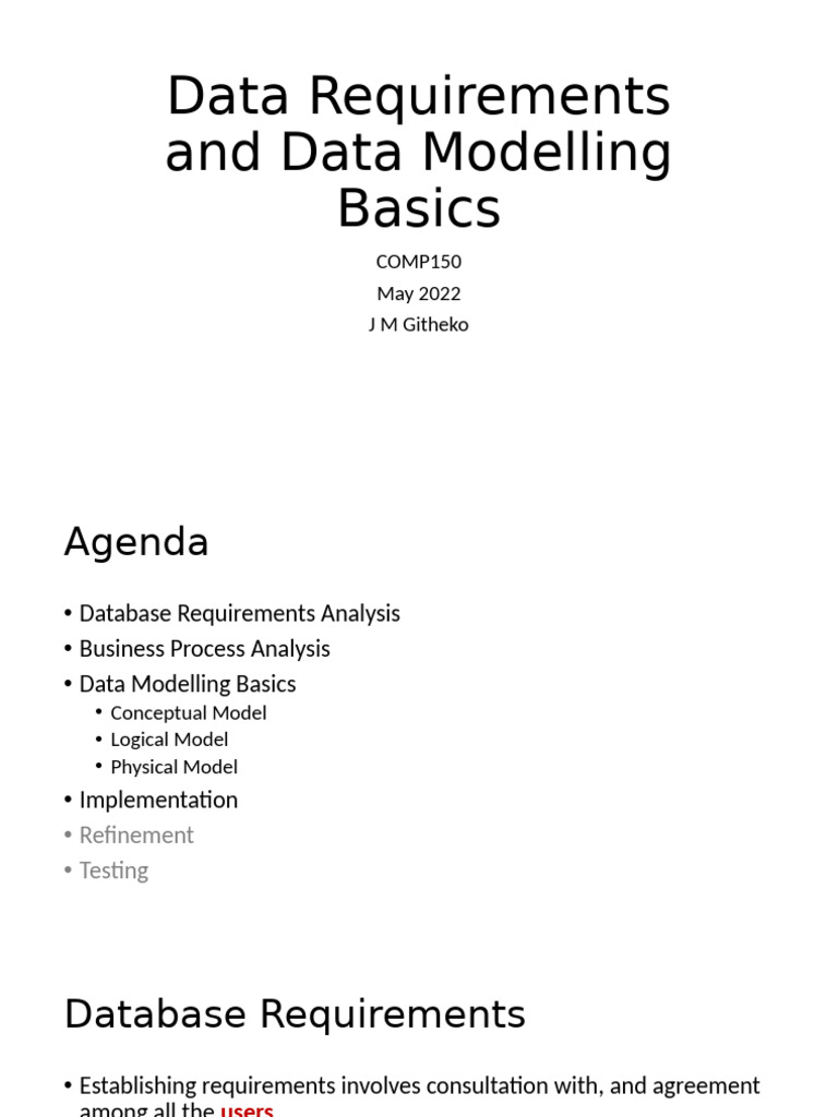 Data Model Requirements Overview | PDF | Use Case | Data Model