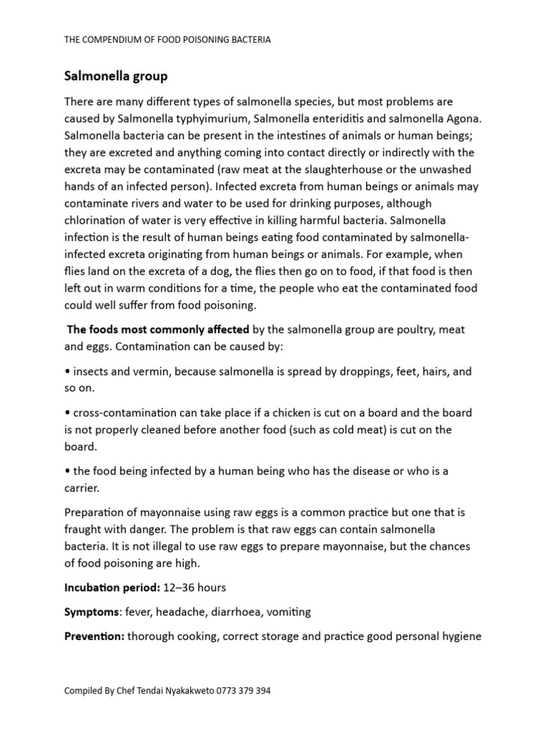 The Compendium of Food Poisoning Bacteria | PDF | Foodborne Illness ...