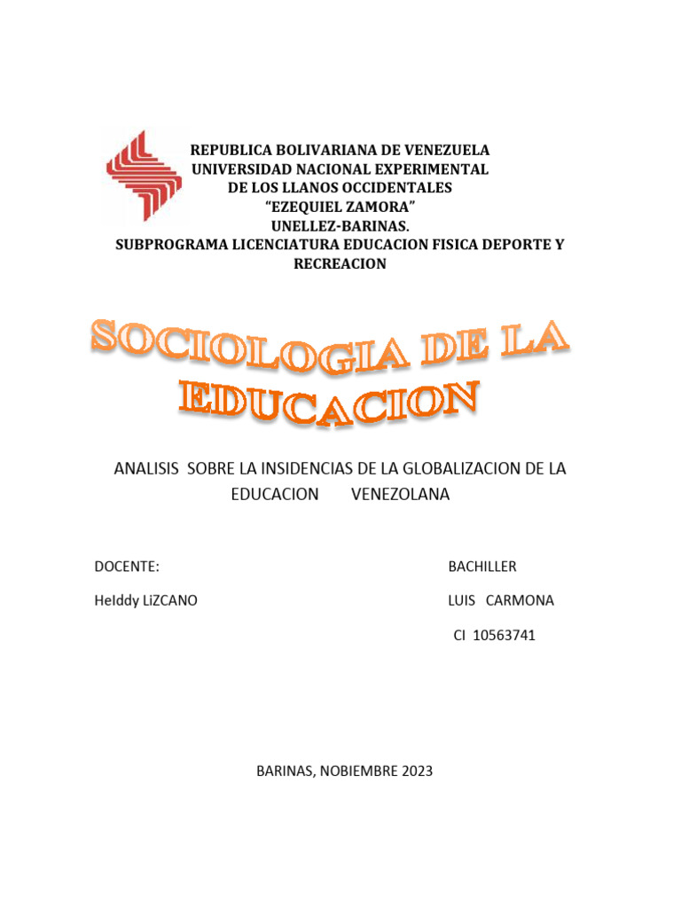 Impacto de la Globalización en la Educación Venezolana | PDF ...