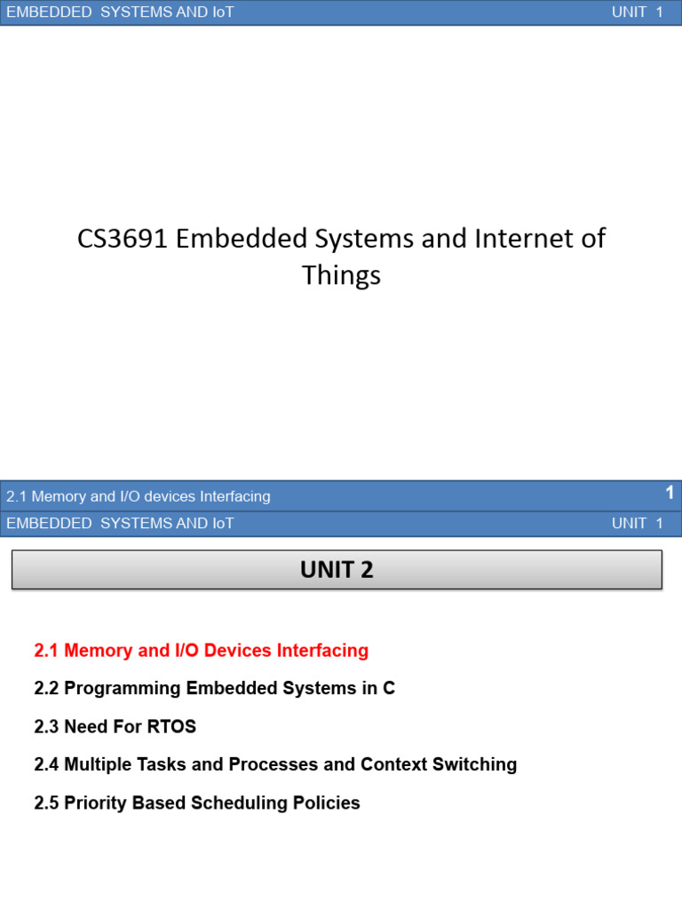 Memory and I/O Interfacing in IoT | PDF | Computer Memory | Embedded System