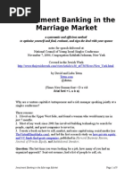 Investment Banking in the Marriage Market