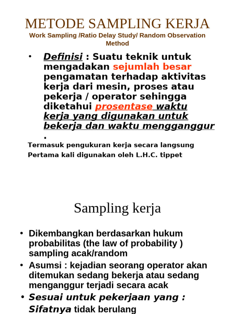 Metode Sampling Kerja untuk Efisiensi | PDF