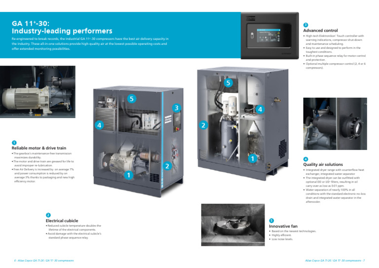 Atlas Copco GA 11-30 Compressor Overview | PDF | Electric Power ...