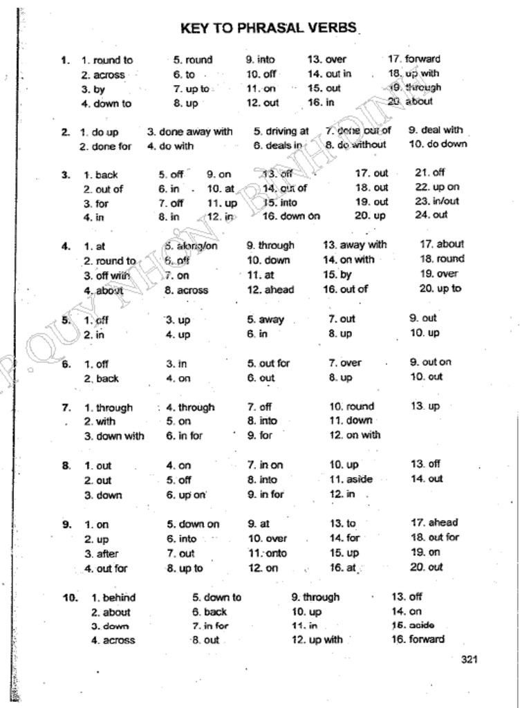 Answers Phrasal Verbs | PDF
