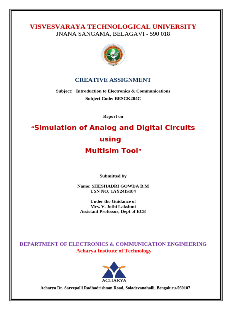 Creative Assignment Report Template | PDF | Operational Amplifier ...