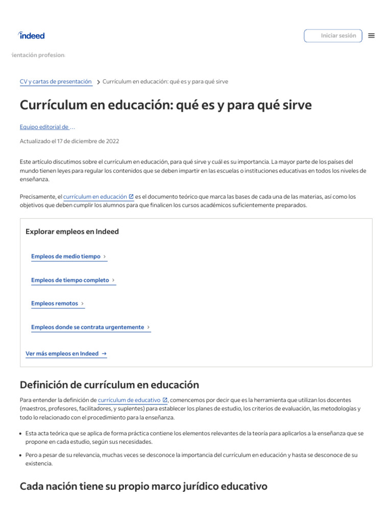 Importancia del Currículum Educativo | PDF | Plan de estudios | Enseñando