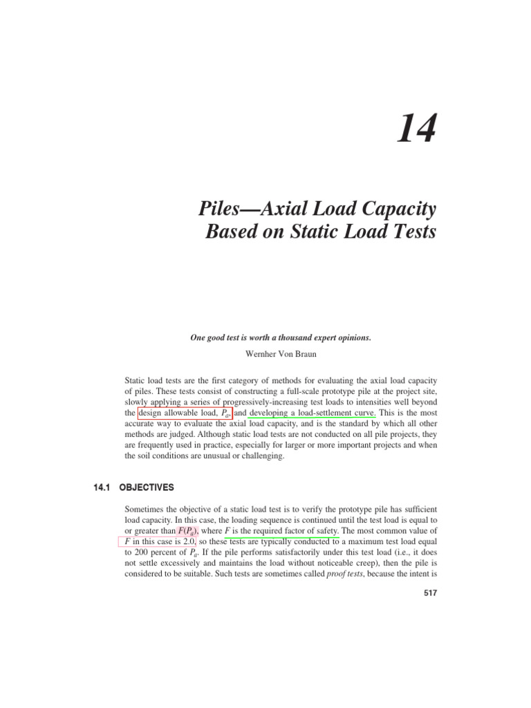 Piles - Axial Load Capacity Based On Static Load Tests | PDF | Young's ...