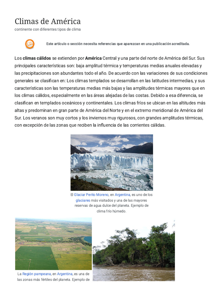 Climas de América - Wikipedia, La Enciclopedia Libre | PDF | Clima ...