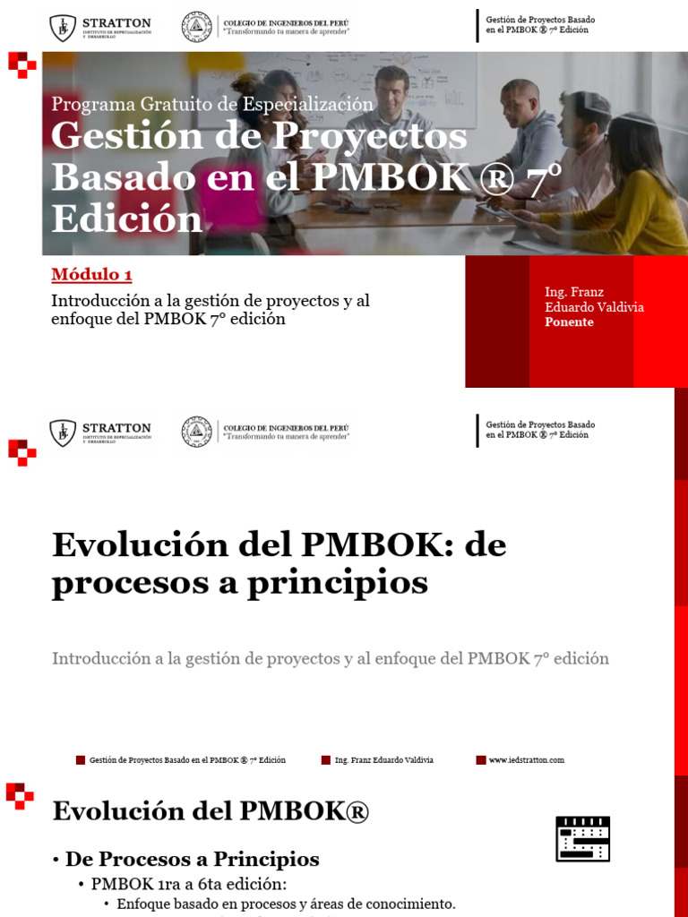 Módulo 1 - Gestión de Proyectos Bajo El Enfoque Del Pmbok 7 Edición ...