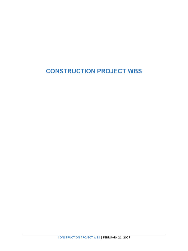Construction Project WBS | PDF | Masonry | Building Technology