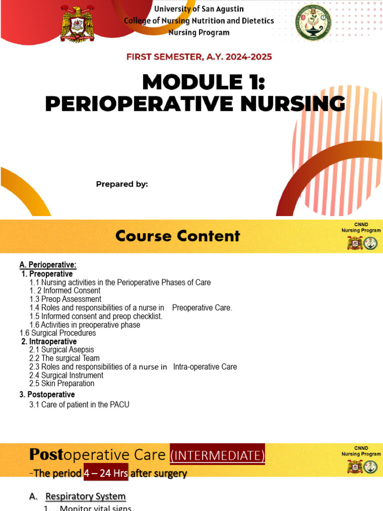 Comprehensive Perioperative Nursing Care Guide | PDF | Surgery | Shock ...