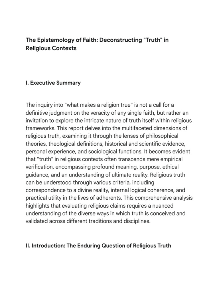 Religious Truth - Paths To Inquiry | PDF | Truth | Revelation