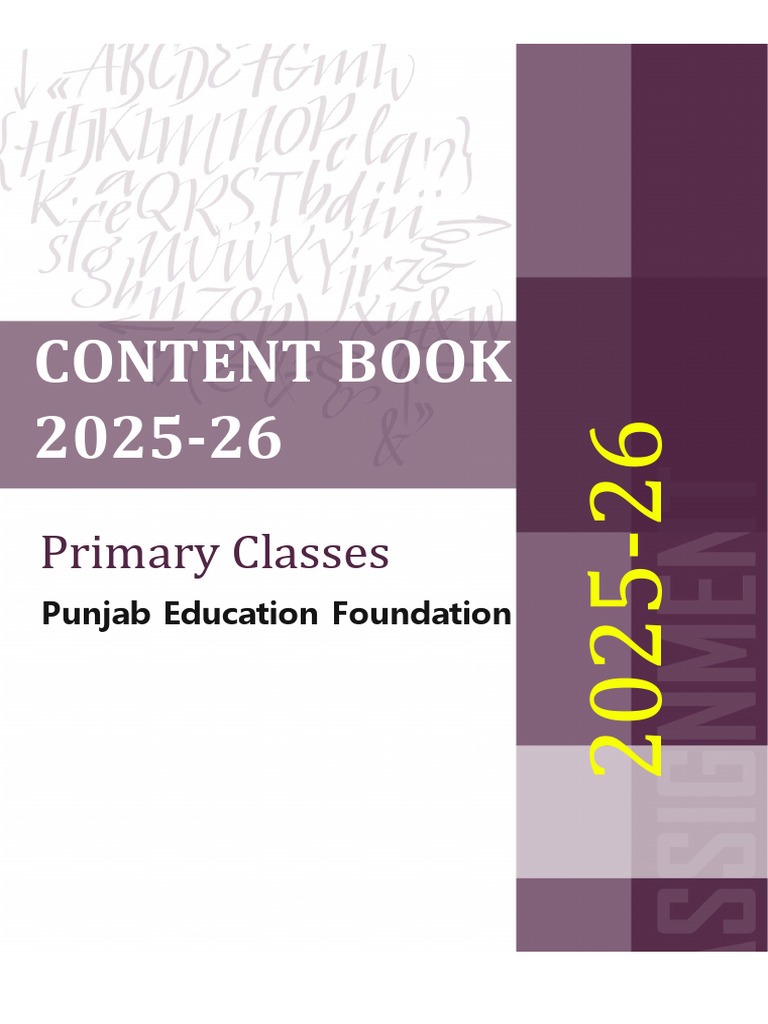 PEF Content Book for 2025-26 Academic Year | PDF | Word | Grammatical ...