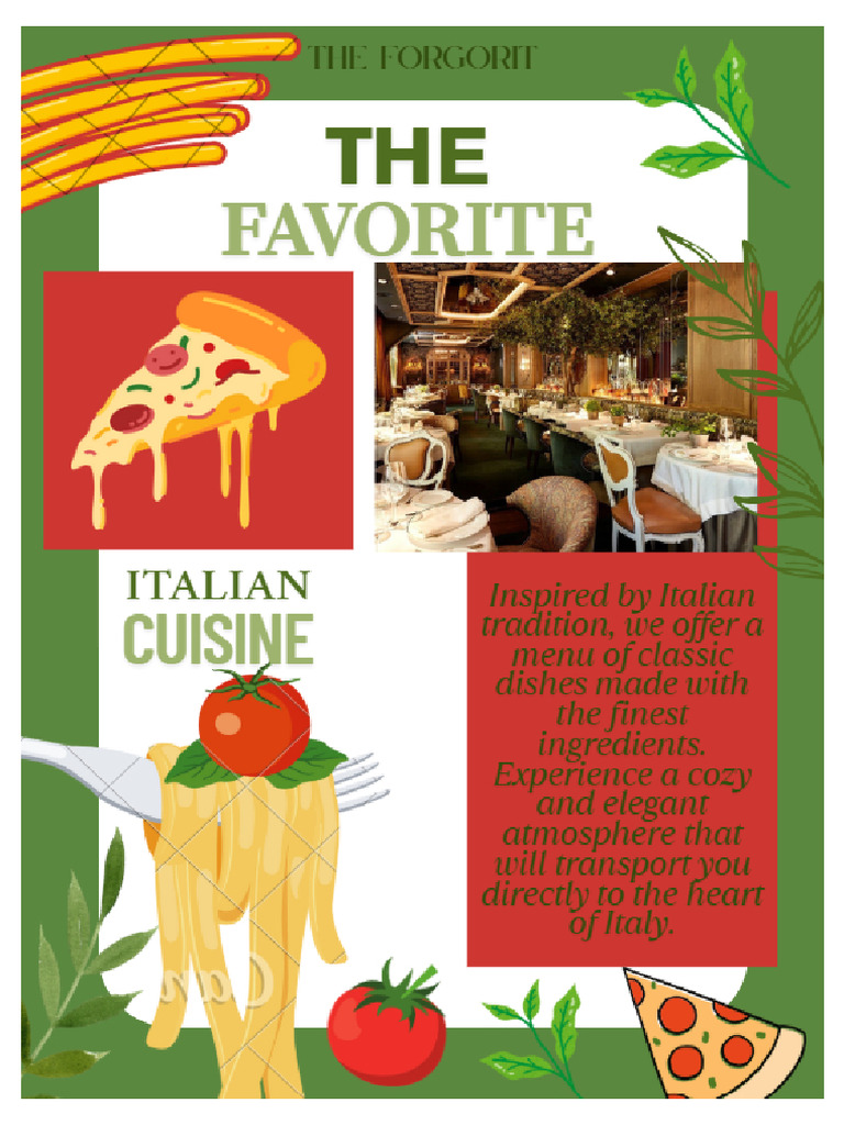 Italian Restaurant Menu Highlights | PDF | Pasta | Drink