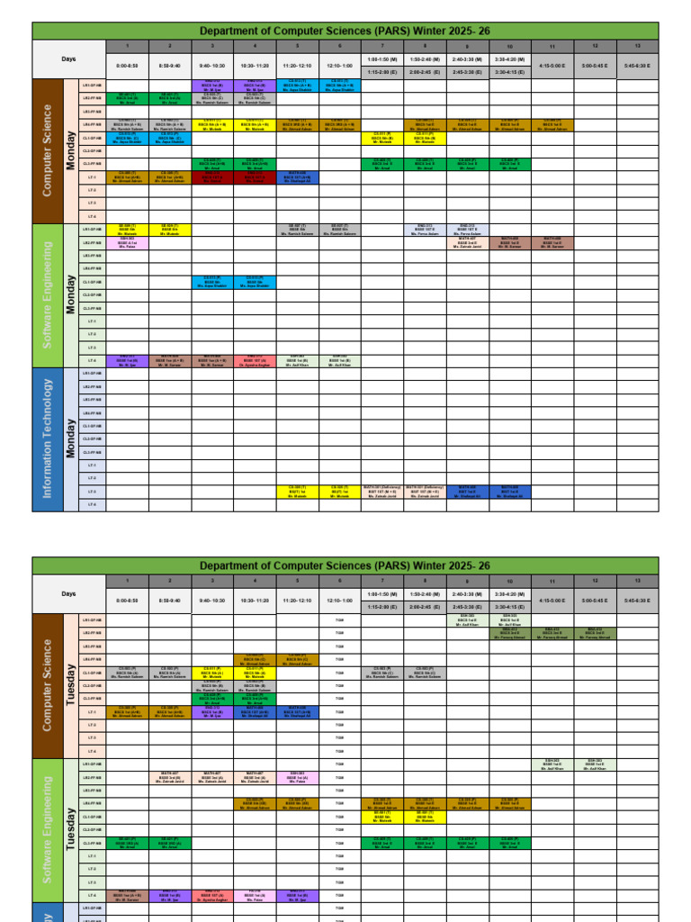 Winter 2025-26 Class Schedule | PDF