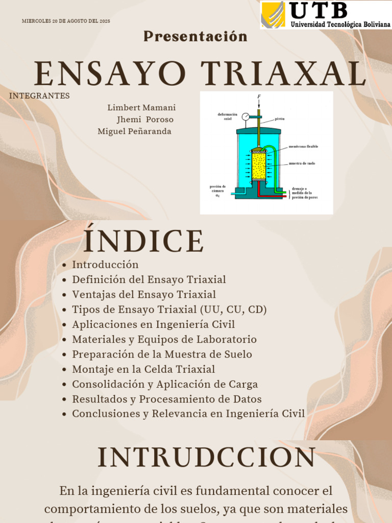 Ensayo Triaxial en Geotecnia Civil | PDF | Fundación (Ingeniería