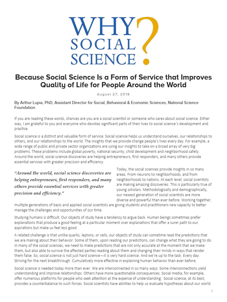 The Impact of Social Science on Society | PDF | Science | Social Sciences