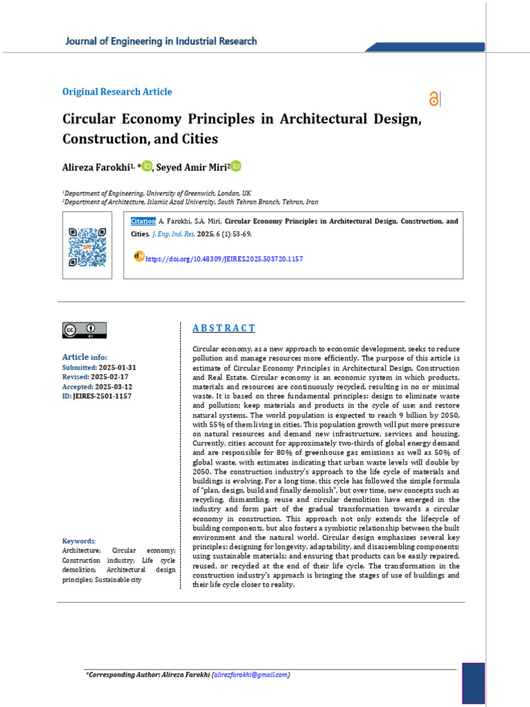 Circular Economy in Architecture & Construction | PDF | Sustainability ...
