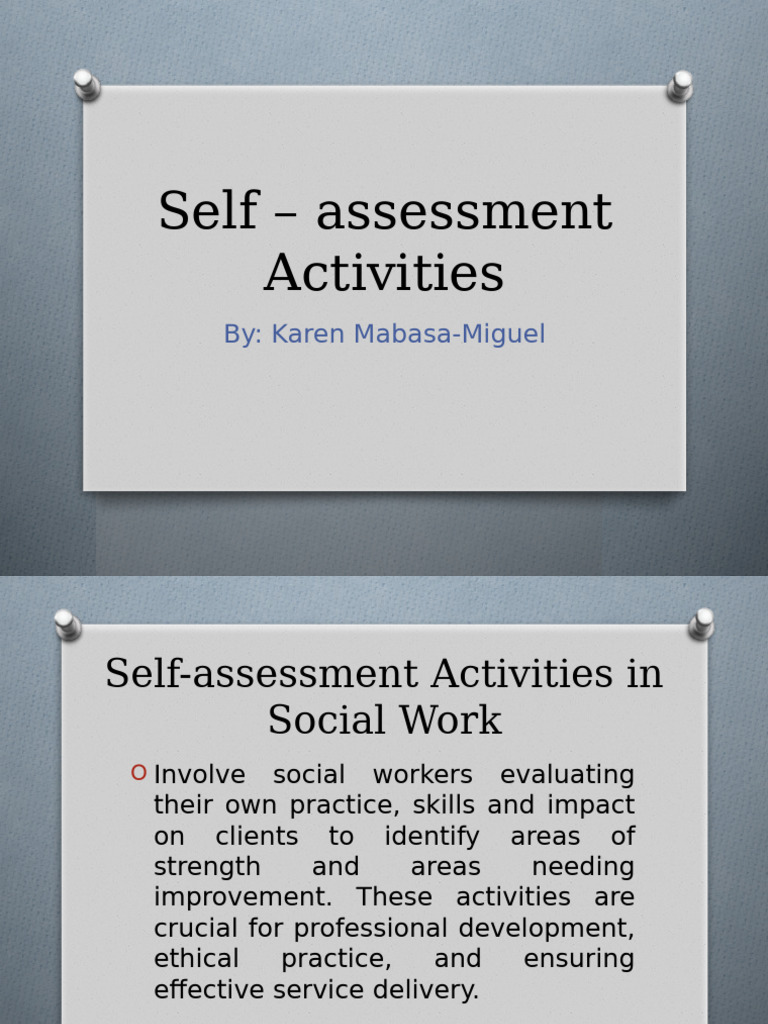 Self - Assessment Activities | PDF