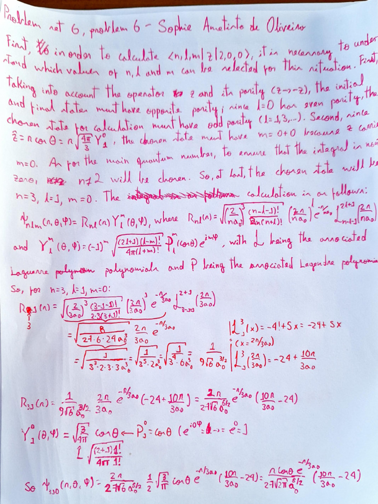 Problem Set 6, Problem 6 - Sophie | PDF