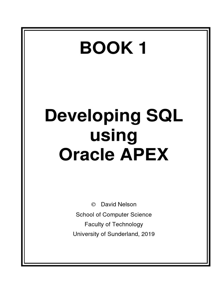 SQL Development with Oracle APEX | PDF | Sql | Databases