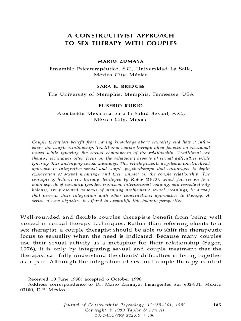 Integrative Constructivist Sex Therapy | PDF | Psychotherapy | Orgasm