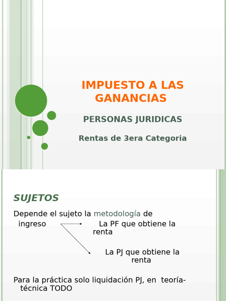 IMPUESTO A LAS GANANCIAS 3era Categoria | PDF | Impuesto sobre la renta ...