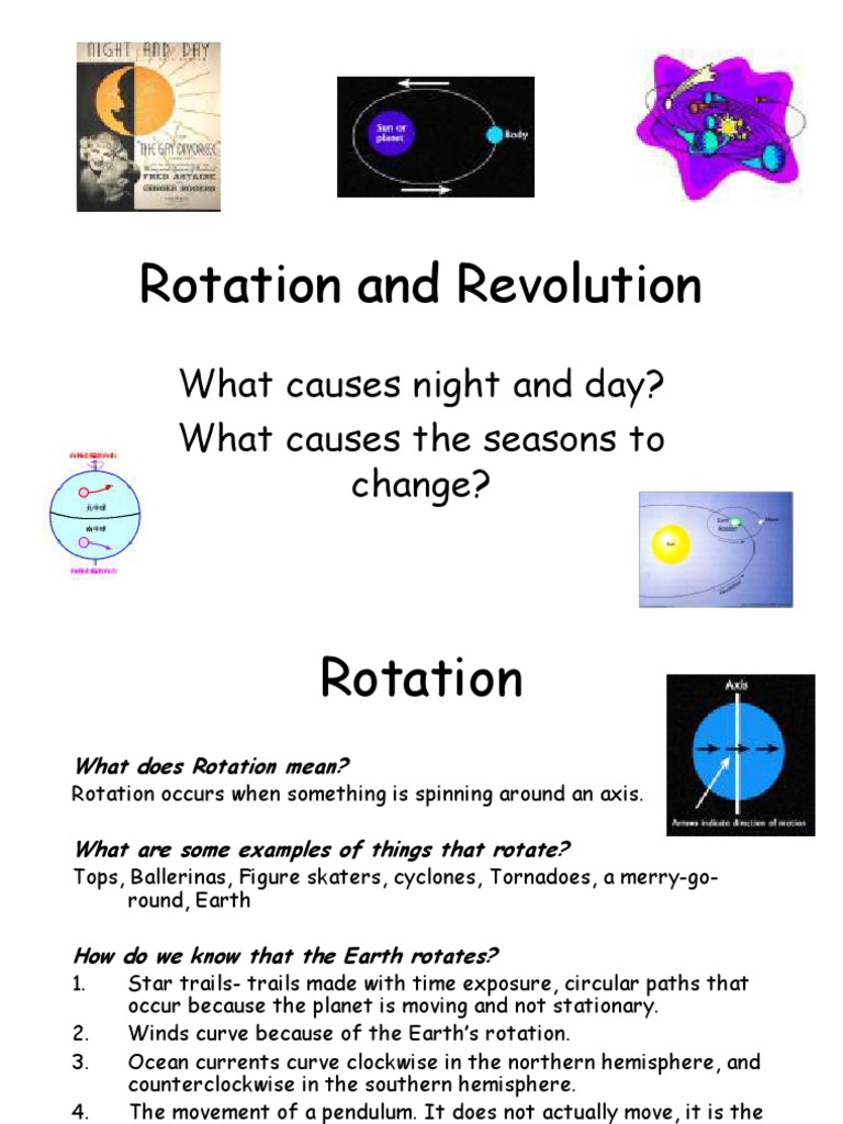 Rotation and Revolution: What Causes Night and Day? What Causes The ...