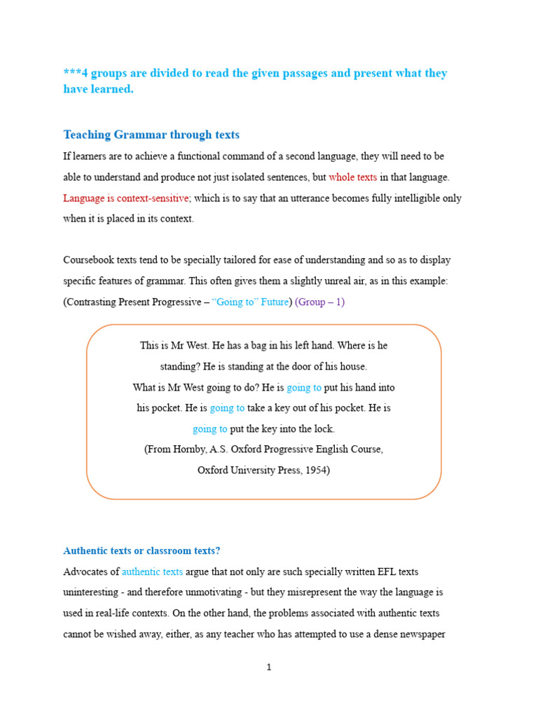Teaching Grammar with Stories | PDF | English As A Second Or Foreign ...