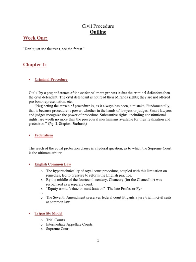 Civil Procedure Outline | Download grátis PDF | Minimum Contacts ...