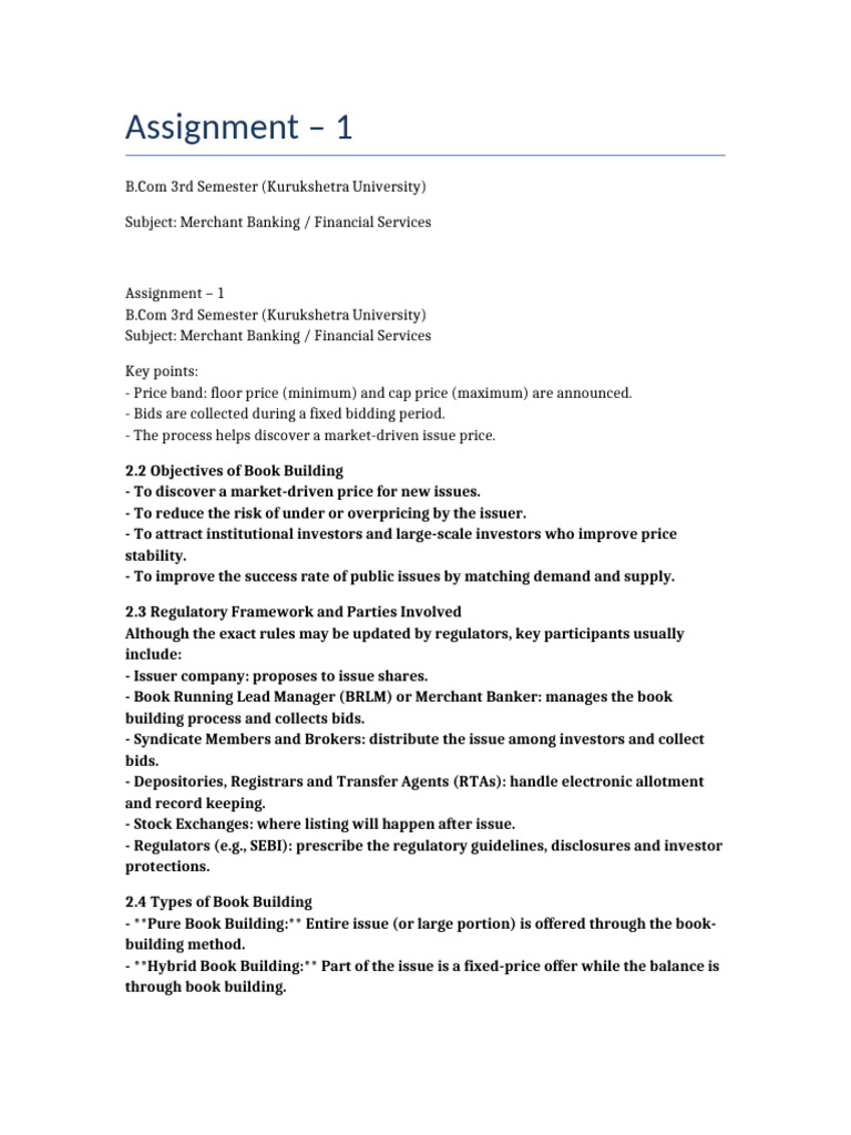 Understanding Book Building Process in Finance | PDF | Underwriting ...