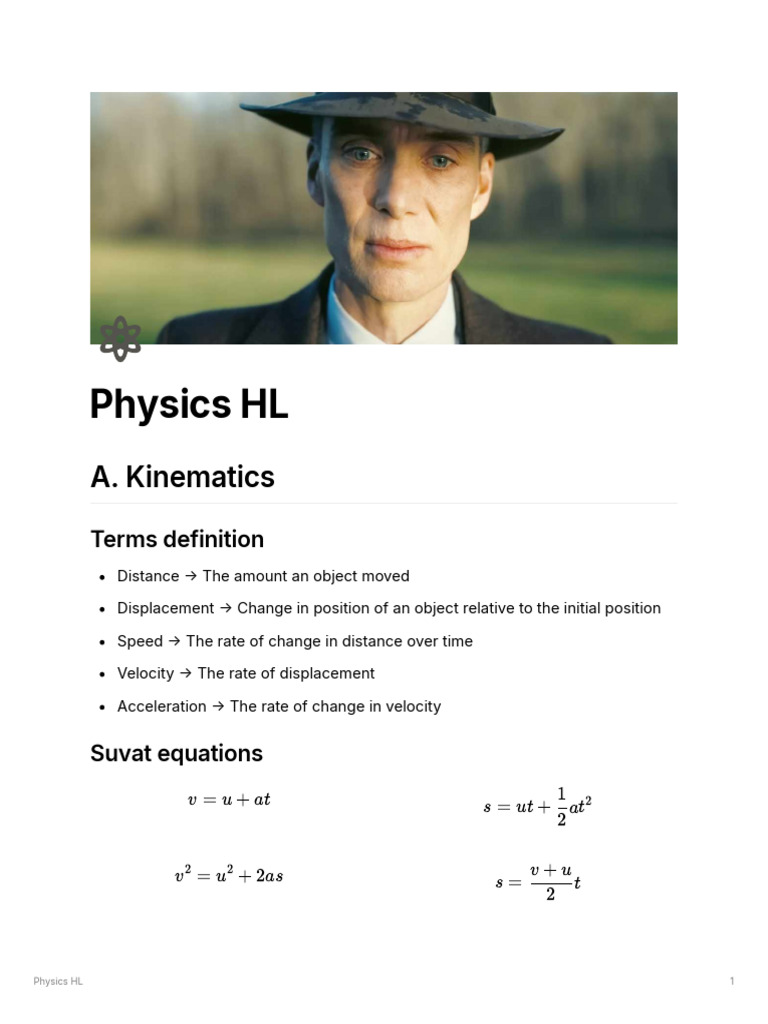 Physics HL: Kinematics, Momentum, Relativity | PDF | Special Relativity ...