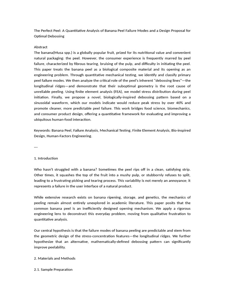 Banana Peel Failure Analysis and Design | PDF | Fracture | Banana