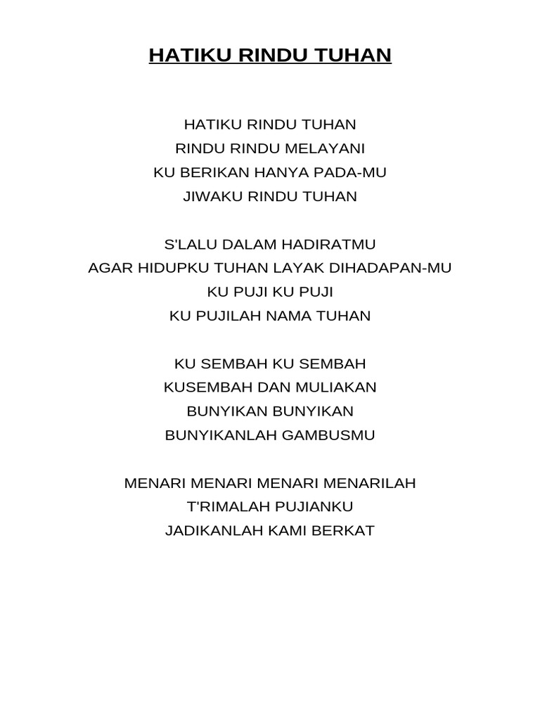 Hatiku Rindu Tuhan | PDF