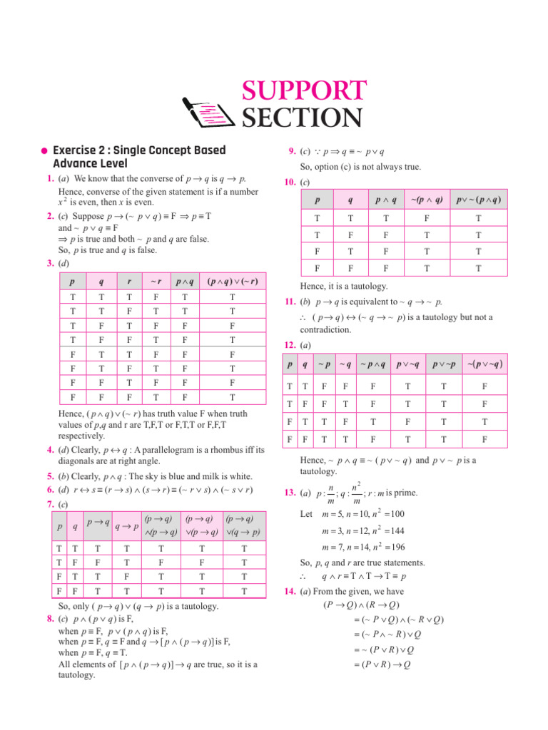 MHT Cet Maths Vol2 CH 01 Ex 2 | PDF | Mathematical Logic | Logic