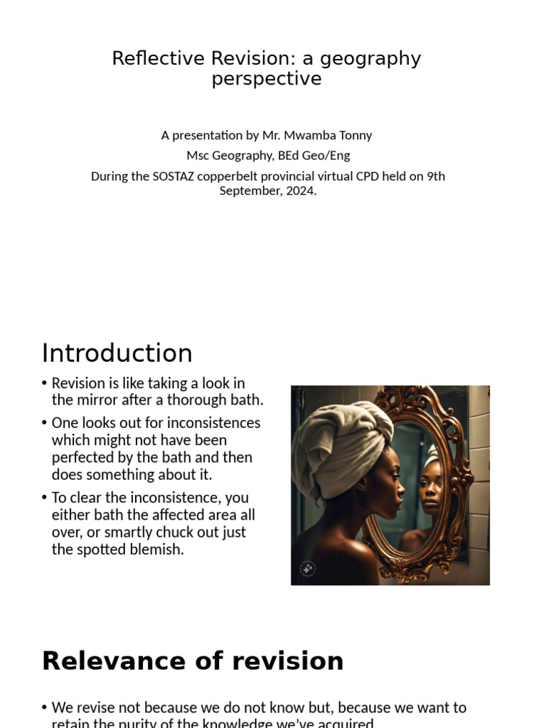 Reflective Revision in Geography Teaching | PDF | Educational ...