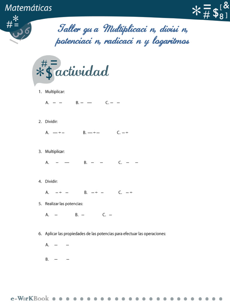 Ejercicios de Matemáticas: Operaciones Básicas | PDF