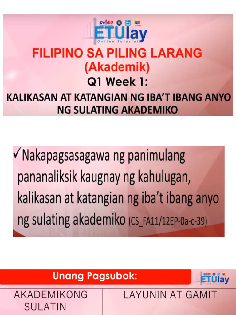 Grade 11 Piling Larang | PDF