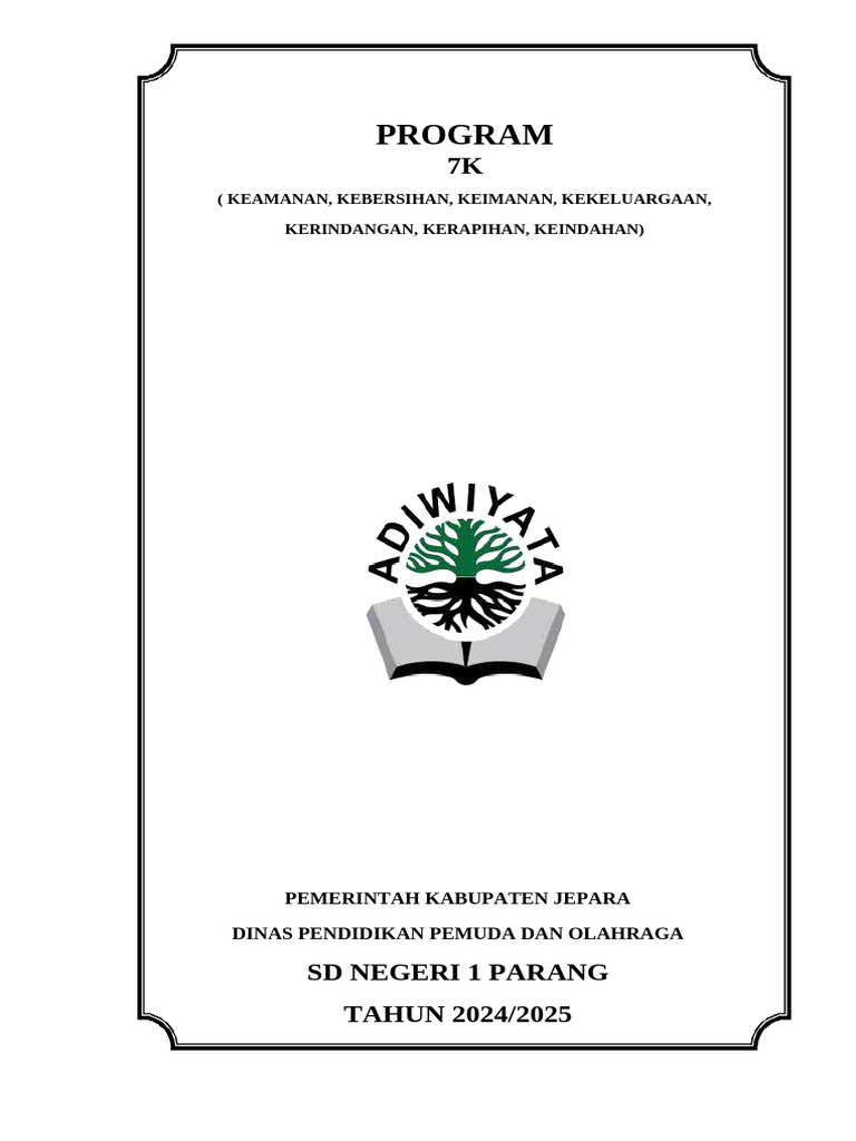 Program 7K SD Negeri 1 Parang 2024/2025 | PDF