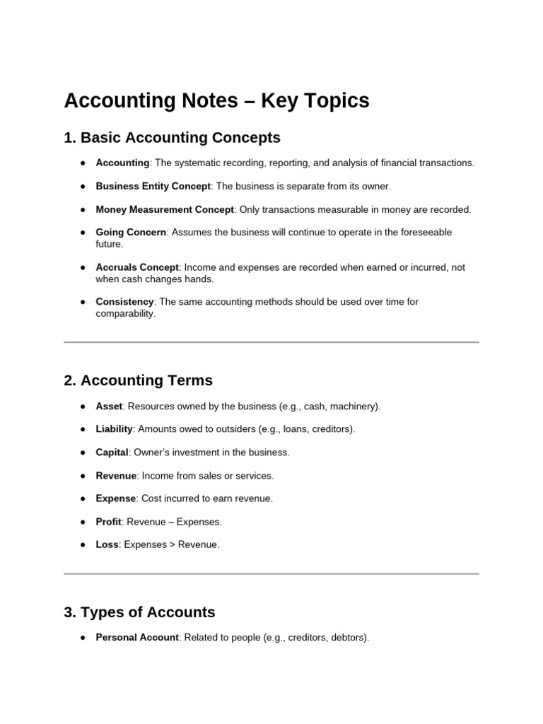 Essential Accounting Concepts Explained | PDF | Debits And Credits ...
