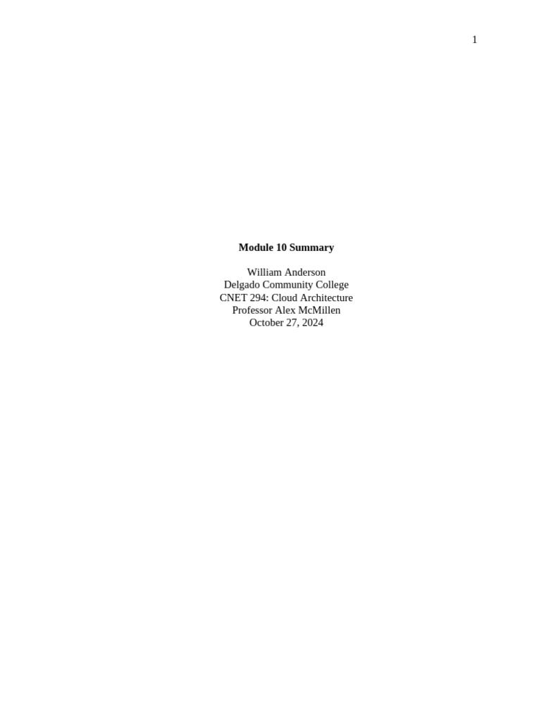 Module 10 Summary | PDF