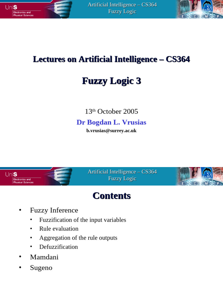 Week6 Fuzzy Logic 3 | PDF | Fuzzy Logic | Mathematical Logic