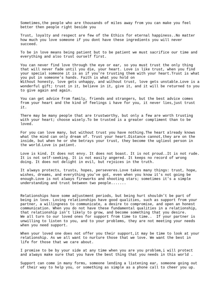 Trust Format | PDF | Love