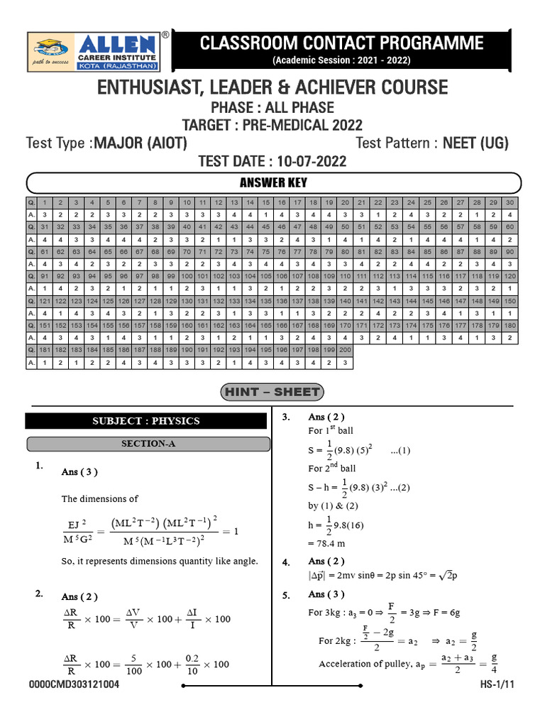 1007 p2 Leader & Achiever Course Phase Plan A To e Ak & Hs e + H | PDF ...